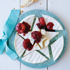 Grande Brie cheese with plum-and-pink peppercorn compote