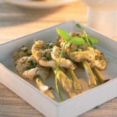 Grilled calamari in a coconut curry marinade