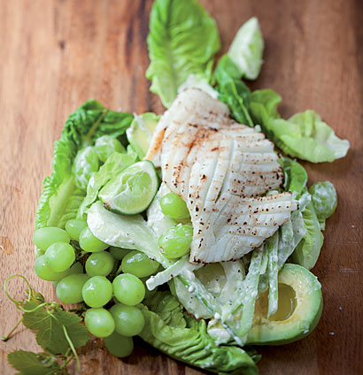 Grilled calamari steaks & grape salad recipe | WW TASTE