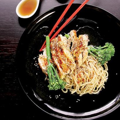 Grilled citrus chicken with sesame noodles