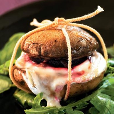 Grilled mushroom, beetroot and cheese sandwiches