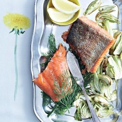 Grilled salmon and fennel