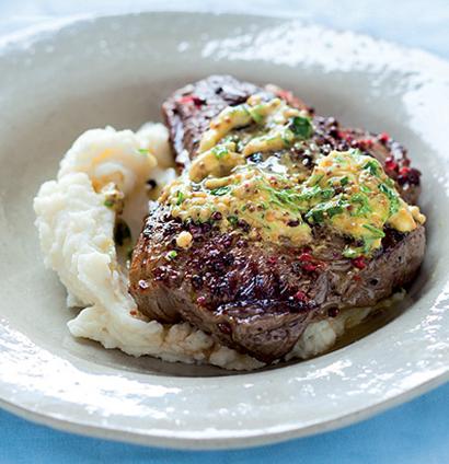 Grilled steak, mustard & herb butter recipe | WW TASTE