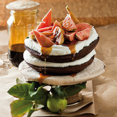 Guava and chocolate layer cake