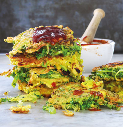 Japanese cabbage pancakes with okonomiyaki sauce | Woolworths TASTE