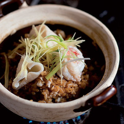 Japanese seafood rice pot