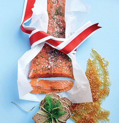 Lightly smoked trout & sesame seed brittle recipe | TASTE