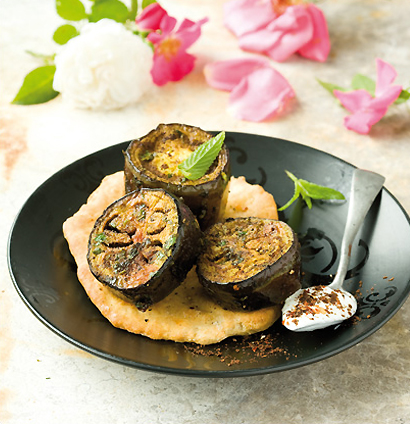 Marinated brinjal & rose water yoghurt recipe | WW TASTE