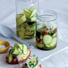 Marinated courgettes or cucumbers