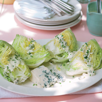 Marion Cunninghams iceberg wedge with blue cheese dressing