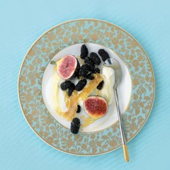 Mediterranean summer fruit and yoghurt with lavender honey