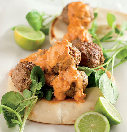 Mini lamb meatballs in pita bread | Woolworths TASTE