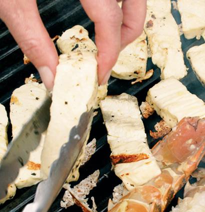 Minted courgettes with fried halloumi cheese | Woolworths TASTE