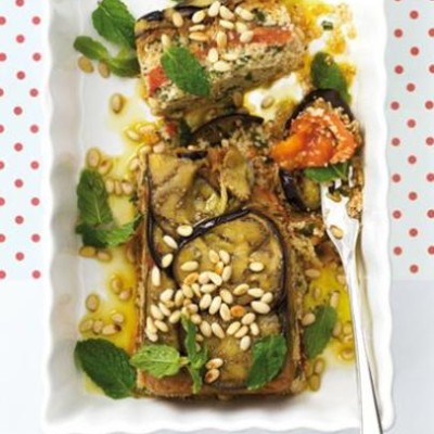Moroccan-infused vegetable terrine with roasted pine nuts