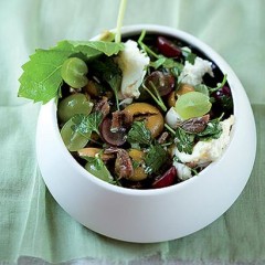 Mozzarella and grape salad with an anchovy-and-honey dressing