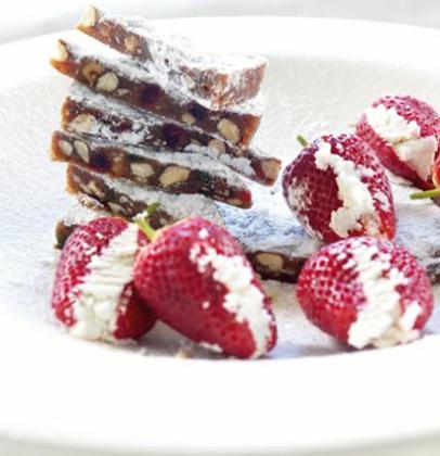 Panforte &amp; Chevin-Stuffed Strawberries Recipe | TASTE