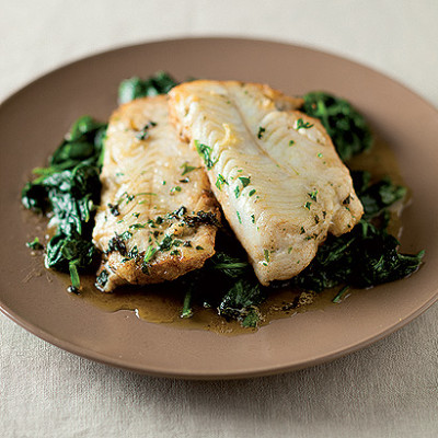 Parsley-buttered hake