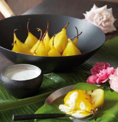 Pears Poached in Saffron Syrup Recipe | Woolworths TASTE
