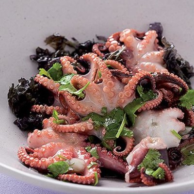 Pickled octopus and seaweed salad