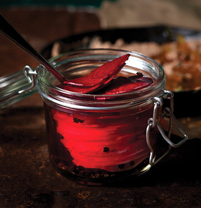 Pickled turnips and beetroot with rustic chicken liver pate | Woolworths TASTE