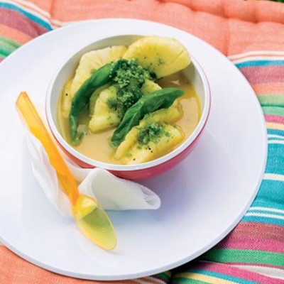 Pineapple-and-basil smoothie bowl