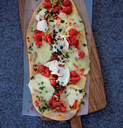Ricotta & Crushed Cherry Tomato Pizza recipe | TASTE