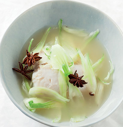 Poached white fish in Asian broth | Woolworths TASTE