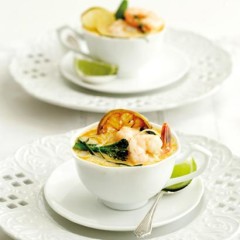 Prawn-and-lime laksa with aromatic greens