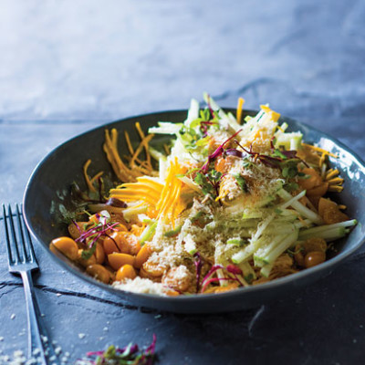 Raw butternut and apple salad with Verlaque gooseberry dressing
