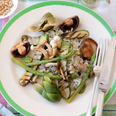 Rice pilau with spring vegetables