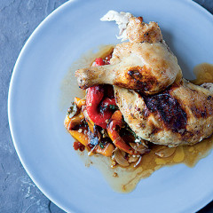 Ricotta and lemon chicken with roast peppers