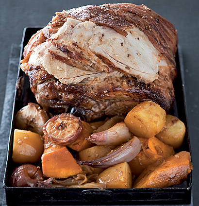 Roast pork with pumpkin and baby apples | Woolworths TASTE