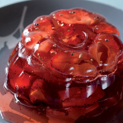Rose and pink sparkling wine jelly