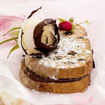 Rose water and chocolate sandwich