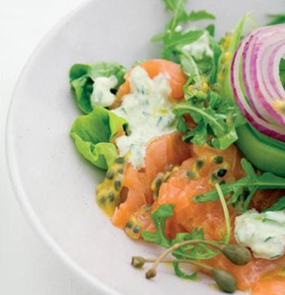 Salmon carpaccio and celery mayo recipe | Woolworths TASTE