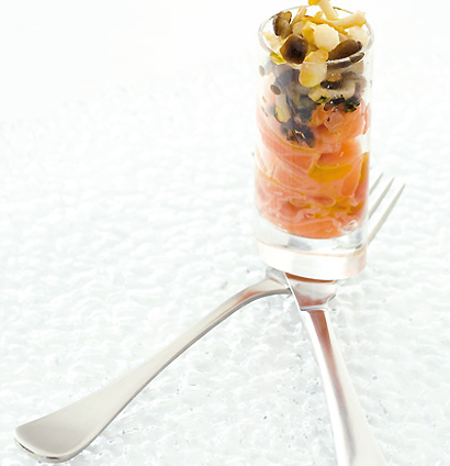 Salmon carpaccio &amp; pickled enoki mushrooms recipe | TASTE
