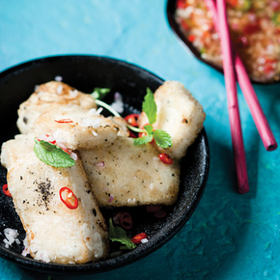 Salt-and-pepper tofu with sweet-and-sour dipping sauce
