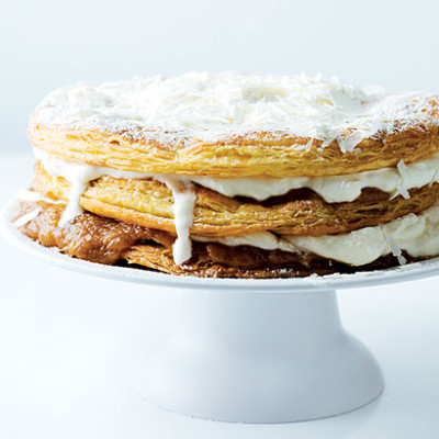 Salted banana toffee millefeuille