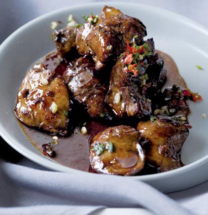Seared Chicken Livers with and Chilli Glaze recipe | TASTE