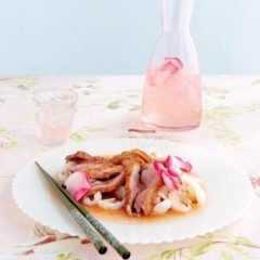 Seared duck with rosewater litchis