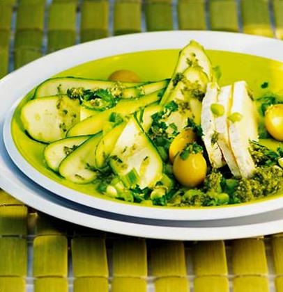 Shavings of Baby Marrow and Salsa Verde recipe | WW TASTE