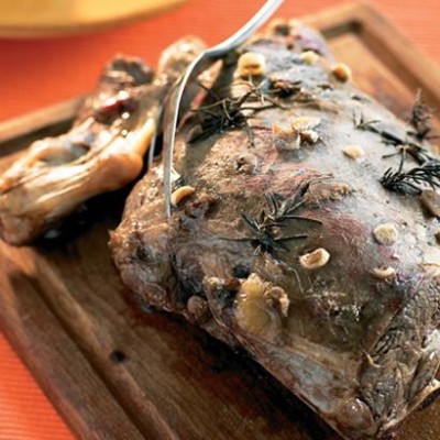 Slow-roasted lamb, Italian style