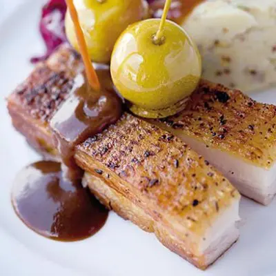 Slow-roasted pork belly