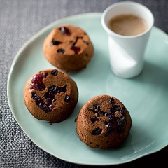 Sticky date and mixed-berry muffins