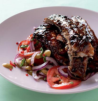 Sticky pomegranate-glazed spare ribs recipe | TASTE