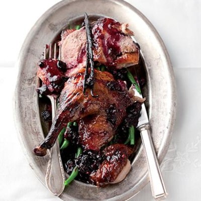 Sticky-sweet duck with crisp greens