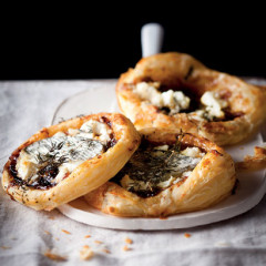 Sweet onion marmalade and goats cheese tartlets