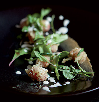Tempura Cherry Tomatoes & Miso Onion Purée recipe | TASTE