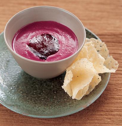 Thai Beetroot Soup and Parmesan Crisps recipe | TASTE