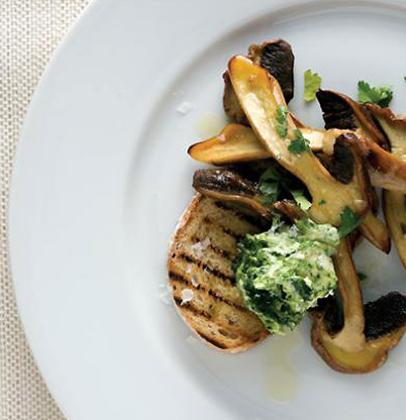 Toasted bruschetta with porcini mushrooms and parsley creamed feta | Woolworths TASTE